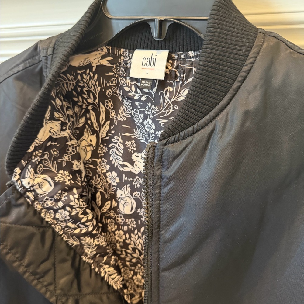 CAbi Charisma Bomber Black and Cream Zip-Up Jacket. EUC - Picture 5 of 7